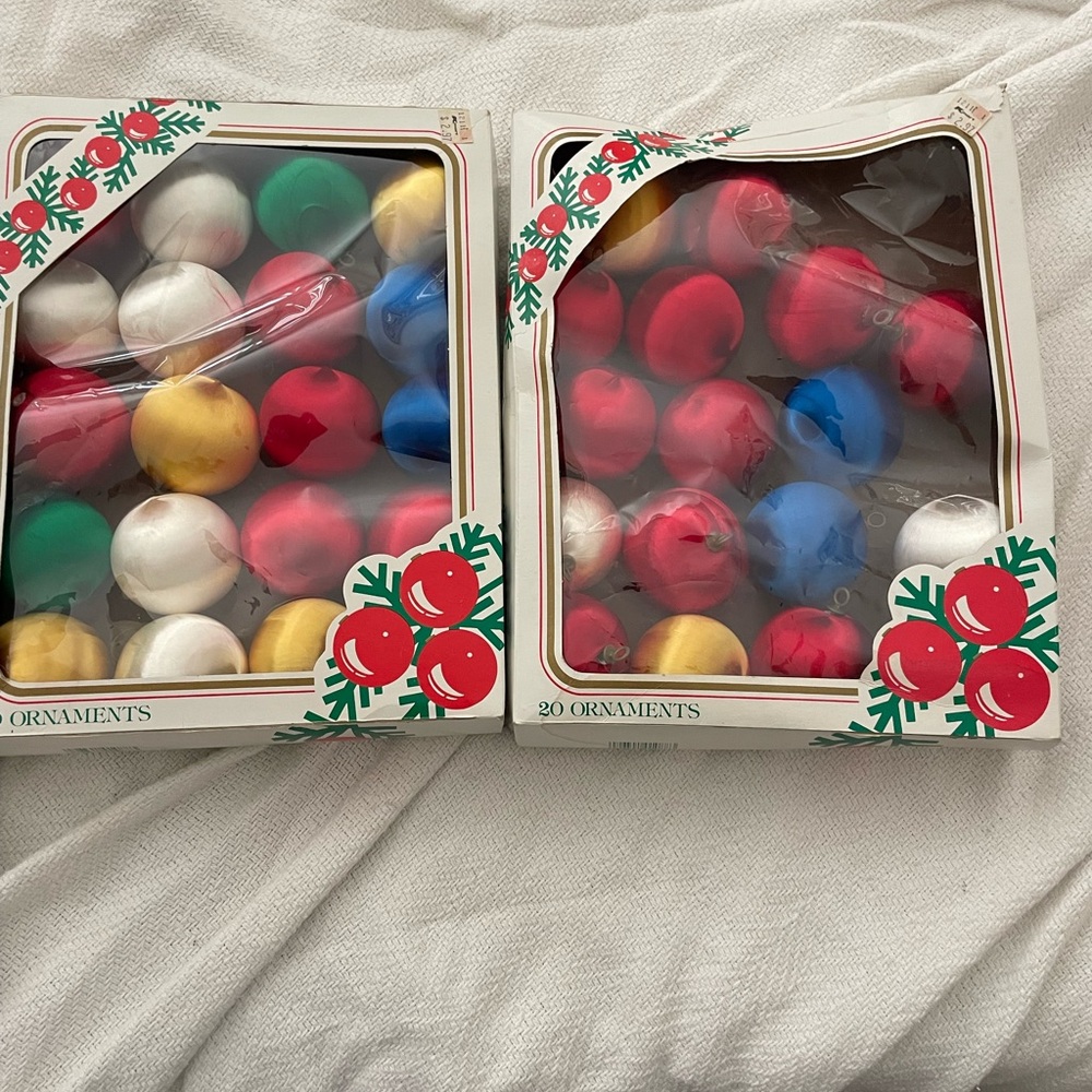 36 Vintage Rauch  Silk Satin Ball Christmas Ornaments